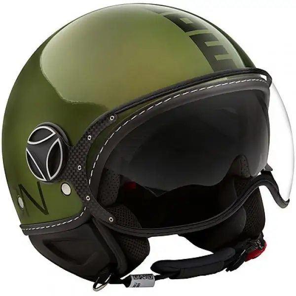 Momo Design Fighter EVO jet helmet Glossy Green Black