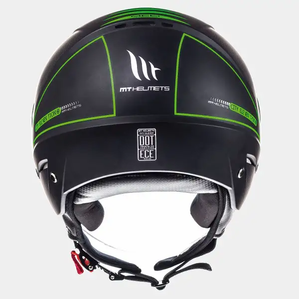 Mt Helmets City Eleven Sv Tron Matt Black Fluo Green Jet Helmet