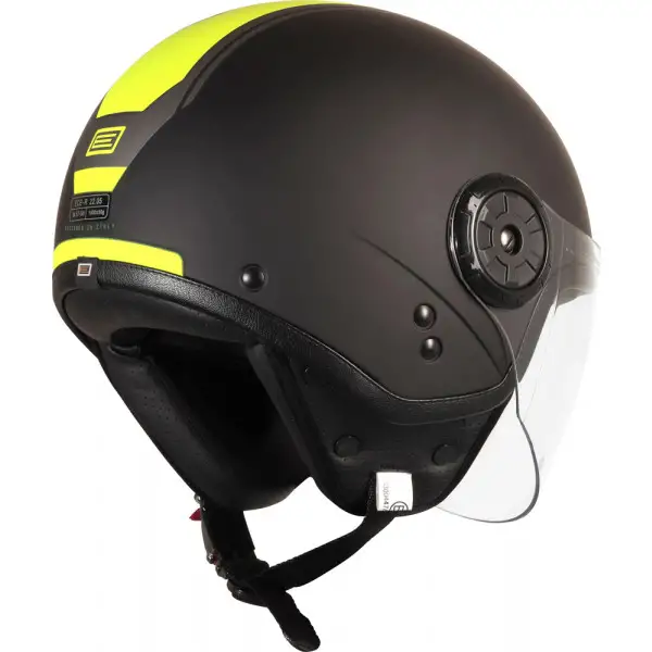 Jet helmet Origine Neon Scoop Yellow Fluo Matt Black