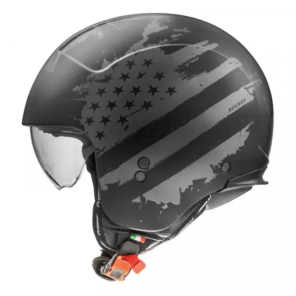 Premier jet helmet ROCKER AM 9 BM Black Matt Gray