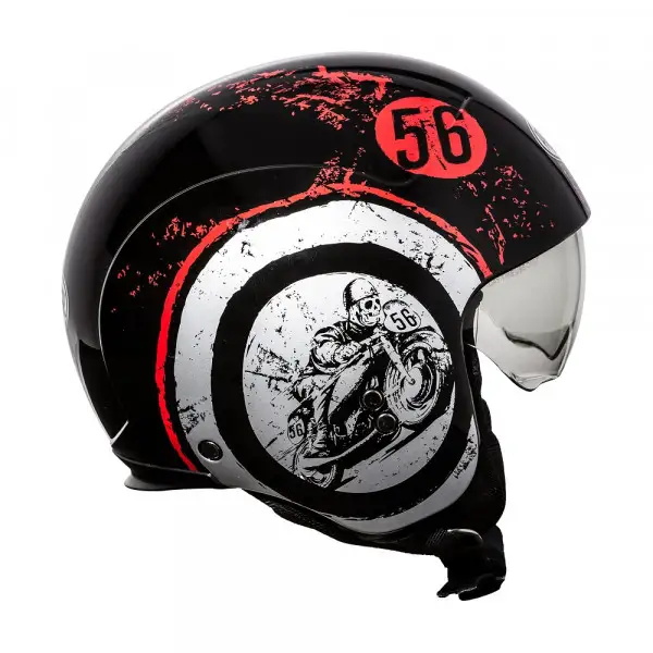 Premier ROCKER SD92 jet helmet Black Red White