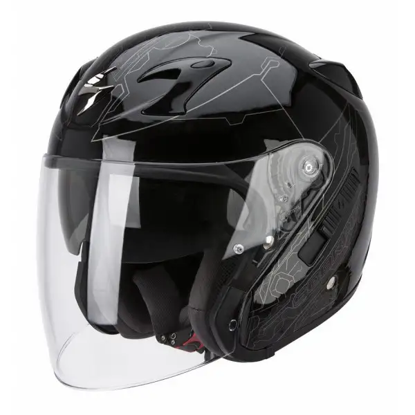 Casco jet Scorpion Exo 220 Ion Nero Argento