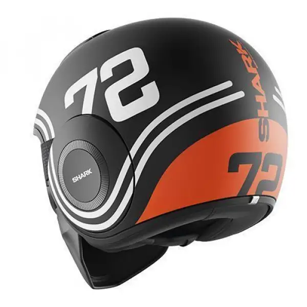 Casco jet Shark Raw 72 Mat Nero bianco arancio opaco