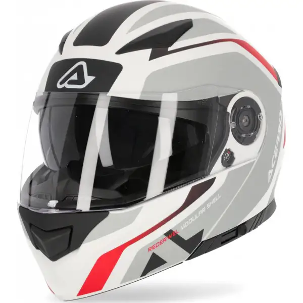 Acerbis REDERWEL modular helmet white red