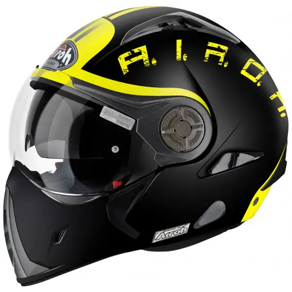 Casco modulare Airoh J-106 Smoke nero opaco giallo