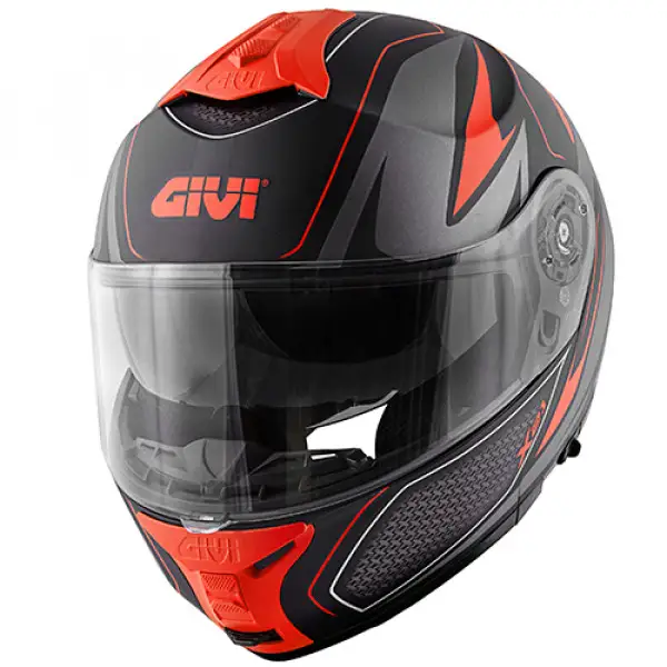 Givi X.21 CHALLENGER SHIVER modular helmet Matt black titanium red