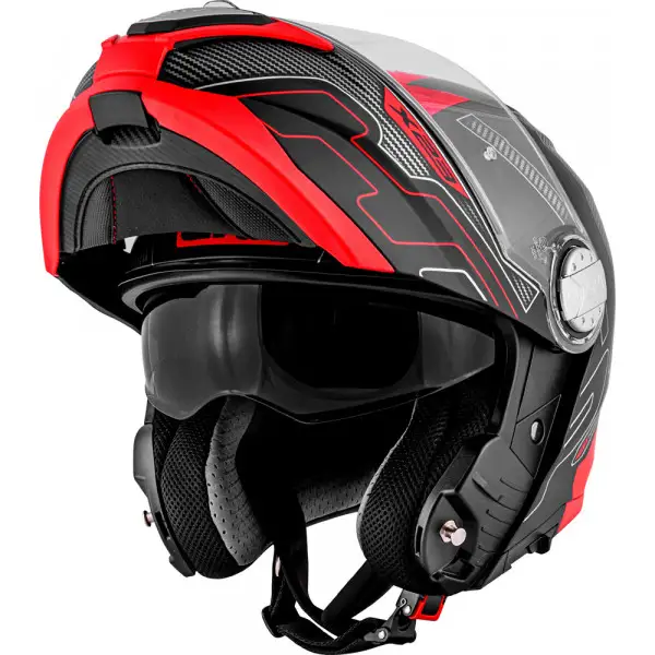 Givi X.23 Sidney Protect modular helmet Matt Black Titanium Red