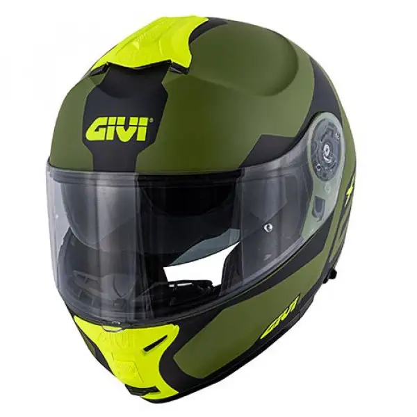 Givi X21 CHALLENGER SPIRIT modular helmet Matt Green Black Yellow
