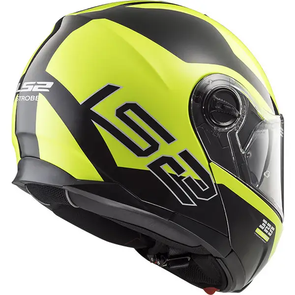 LS2 FF325 STROBE ZONE flip up helmet Nero HI VIS Giallo