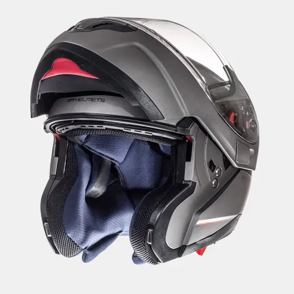 Mt Helmets Atom Sv Solid Matt Titanium Flip Up Helmet