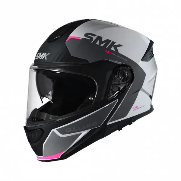 SMK Gullwing Kresto Modular Helmet White Pink