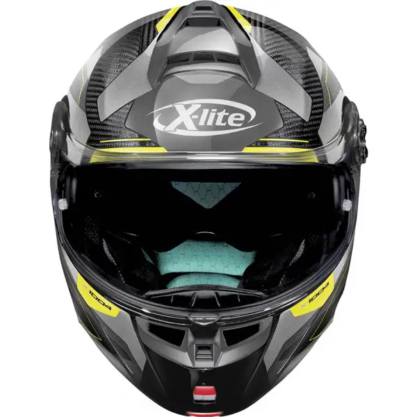 X-Lite X-1004 Ultra Carbon DEDALON N-COM flip up helmet Carbon Black Yellow