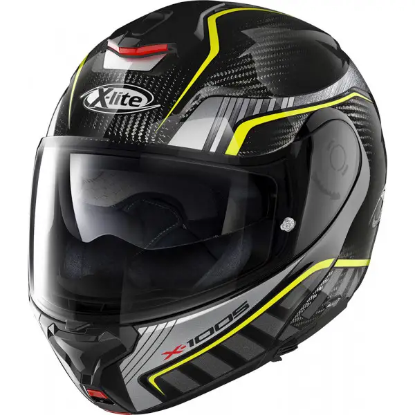 X-Lite X-1005 Ultra Carbon CHEYENNE N-COM modular helmet fiber Black Carbon Grey Yellow