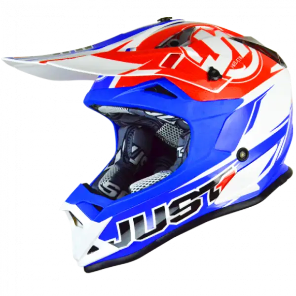 Just1 cross helmet J32 Rave red blue