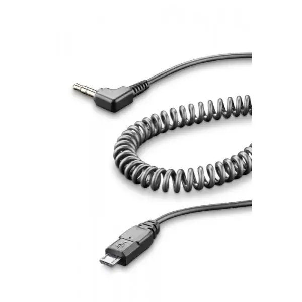 Cellular Line Coiled cable with micro USB and 3.5 mm jack for Tour Sport Urban Interphones