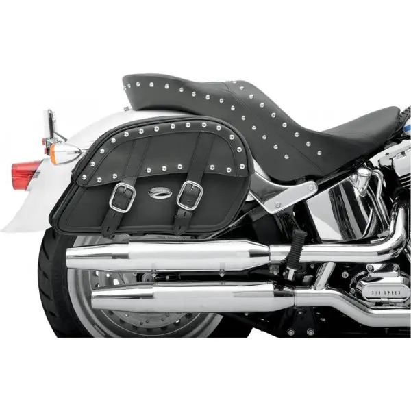 Saddlemen pair saddlebags custom Desperado Studded Slant Custom Fit Jumbo Black Chrome