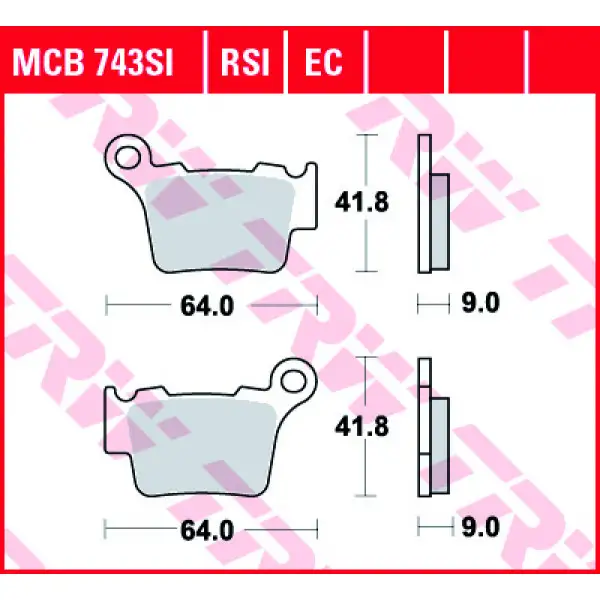 Pair of TRW sintered offroad front rear brake pads