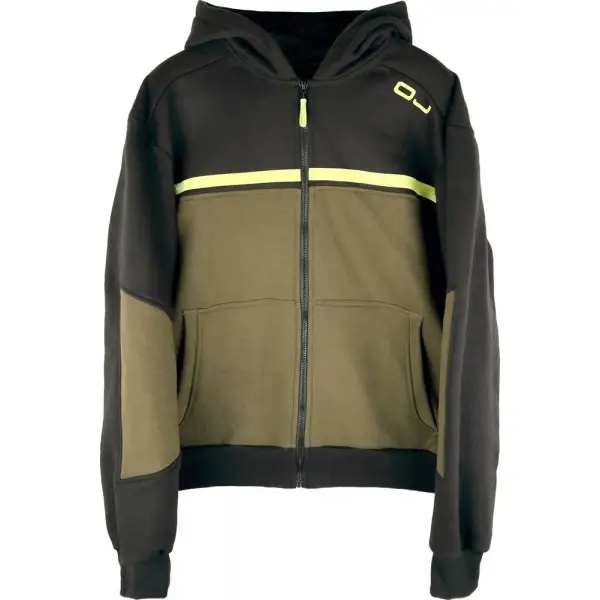 OJ DIAGONAL hooded sweatshirt Black Green Yellow Fluo