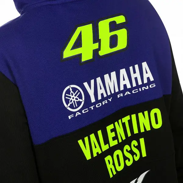 VR46 Racing Yamaha full zip hoodie Blue Black Yellow