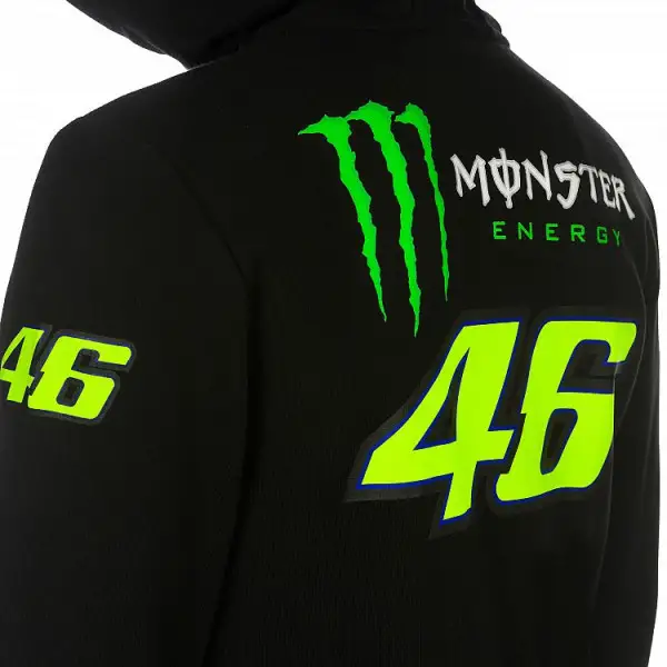 VR46 REPLICA Monster 46 full zip hoodie Black