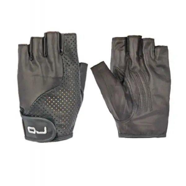 OJ Fresh half-fingers leather gloves black