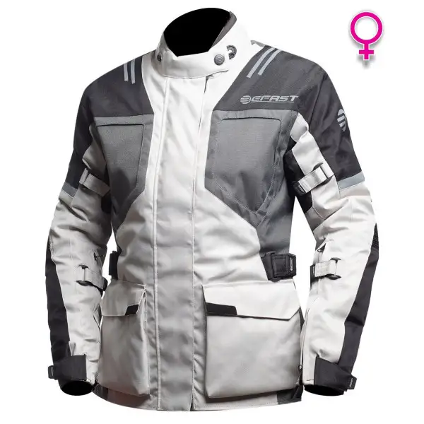 Giacca moto donna touring Befast Bolt 3 strati Grigio