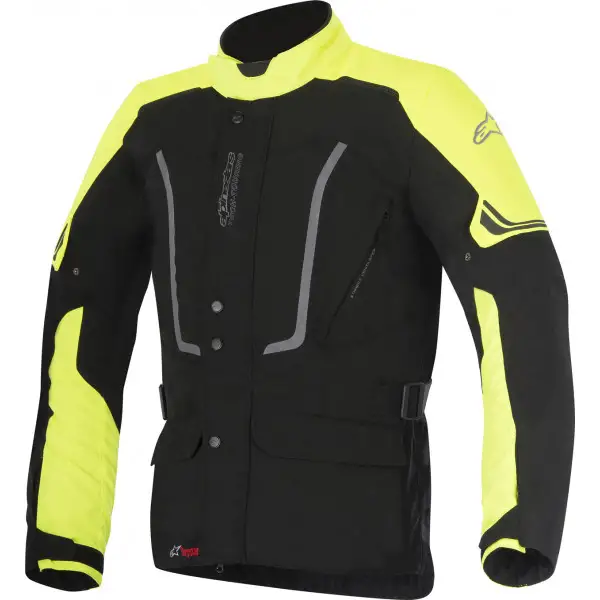 Alpinestars Vence Drystar motorcycle jacket black yellow fluo