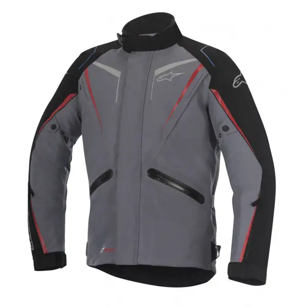 Alpinestars Yokohama Drystar motorcycle jacket dark gray black red
