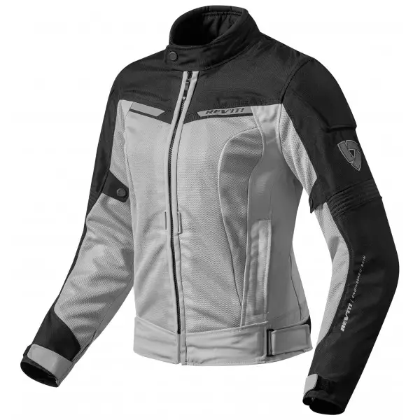 Giacca moto donna estiva Rev'it Airwave 2 argento nero