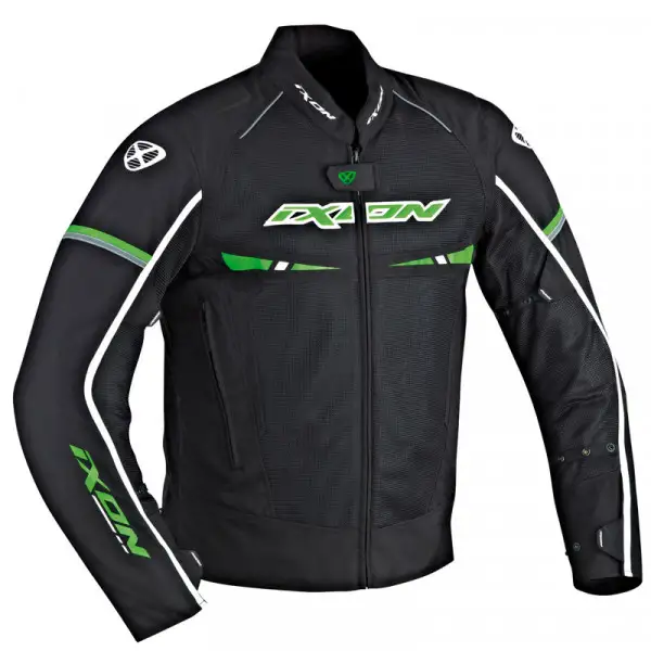 Ixon PITRACE summer motorcycle Jacket black white green