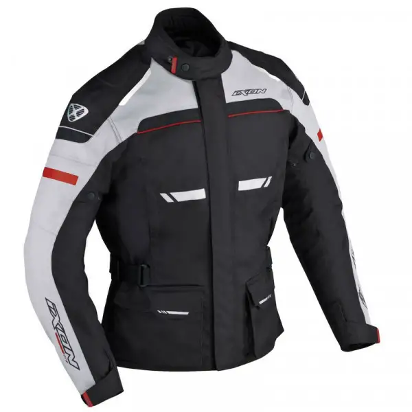 Ixon Fjord 4 Seasons Waterproof motorcycle Jacket black grey red