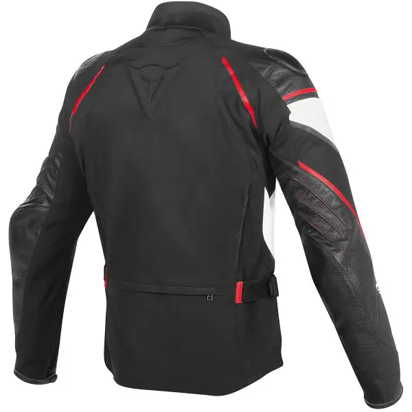 Dainese Street Master leather-tex jacket black white red lava