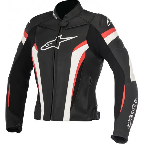 Alpinestars STELLA GP PLUS R V2 leather jacket black white red