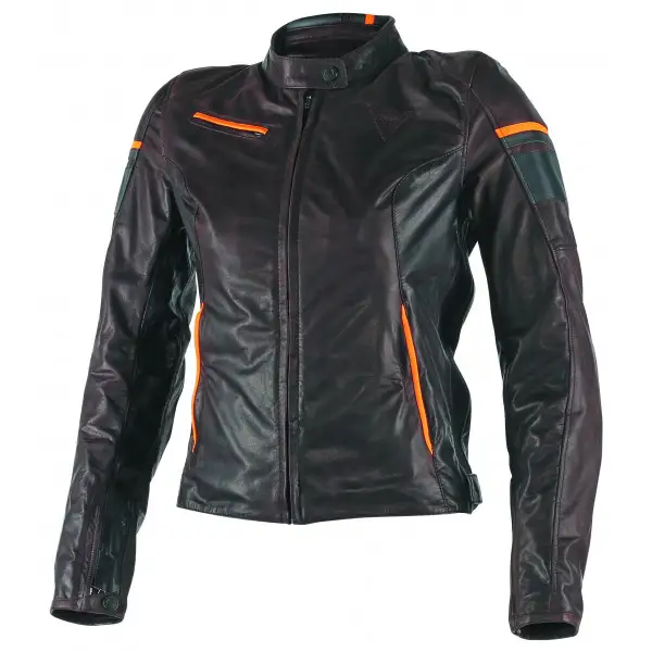 Giacca moto pelle donna Dainese Michelle testa di moro nero ara