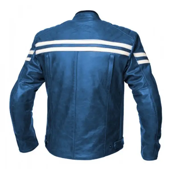 Spyke MILANO 2.0 summer leather jacket Blue
