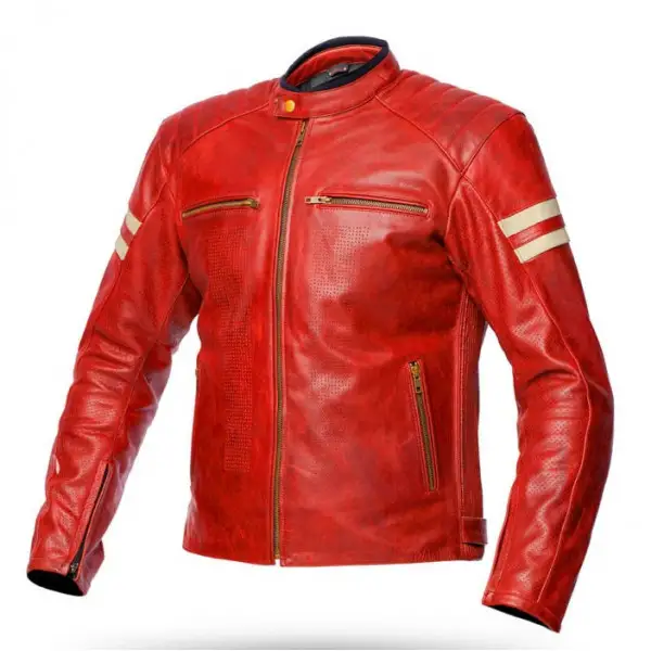 Spyke MILANO 2.0 summer leather jacket Red