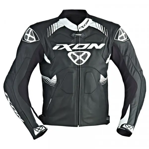Ixon Voltage leather motorcycle jacket black white