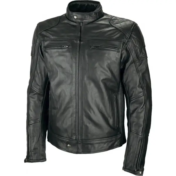 OJ ACE black motorcycle leather jacket
