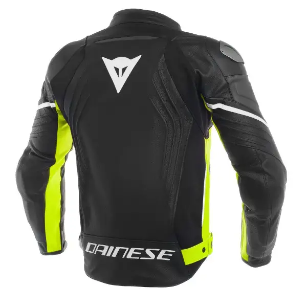 Dainese RACING 3 leather jacket black black fluo yellow