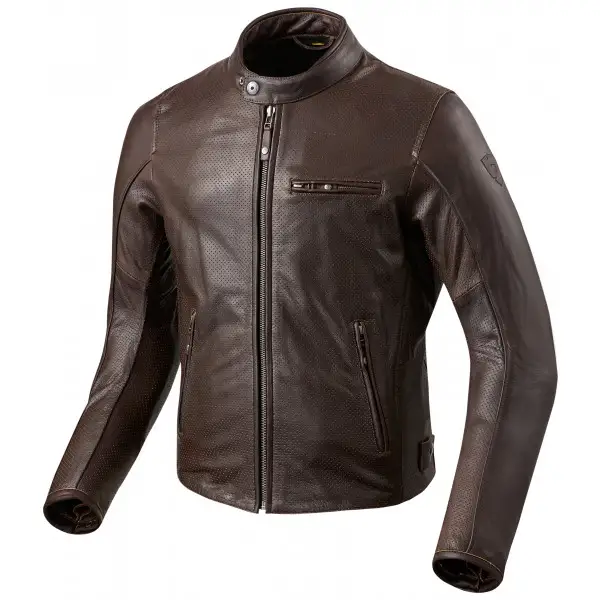 Giacca moto pelle Rev'it Flatbush Air Vintage marrone