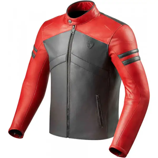 Rev'it Prometheus leather jacket Red Light Grey