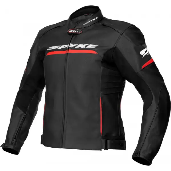Spyke IMOLA EVO 2.0 leather jacket Black Fluo Red