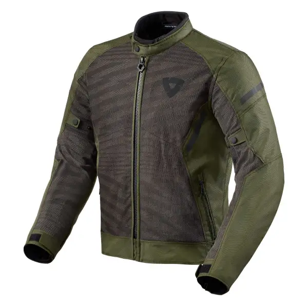 Rev'it Torque 2 H2O motorcycle jacket Black Dark Green
