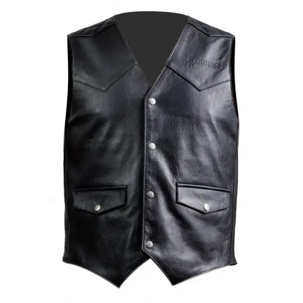 Gilet moto pelle Carburo Logan Nero