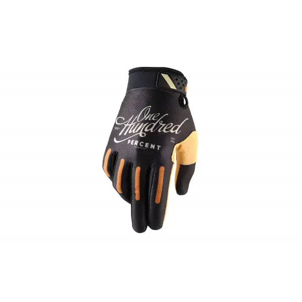 100% Ridefit Classic black orange cross Gloves