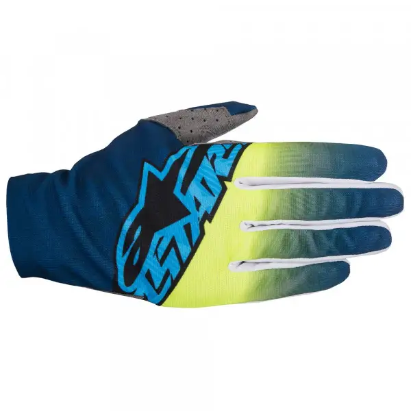 Alpinestars Dune offroad gloves dark blue yellow fluo cyan