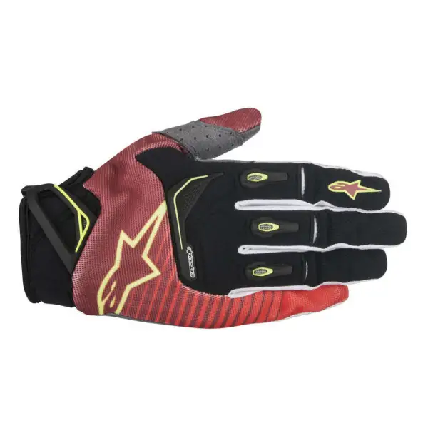 Alpinestars Techstar off road gloves Red White Yellow fluo