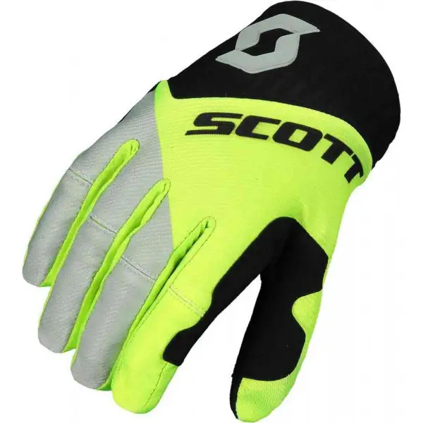SCOTT 450 Angled cross gloves black yellow