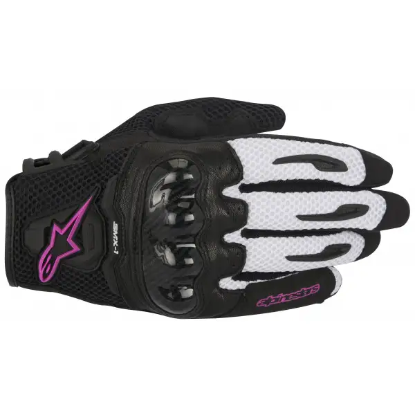 Guanti moto donna estivi Alpinestars SMX-1 Air nero bianco fuxia