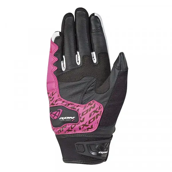 Ixon RS GRIP 2 LADY woman summer leather and tex glovesBlack White Fuchsia